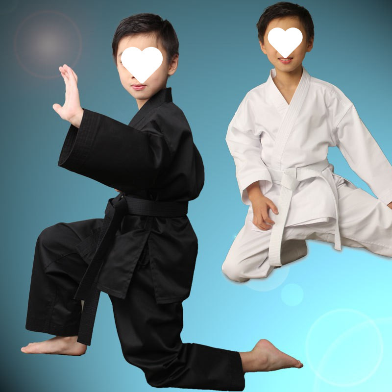Cotton Children's Karate Uniforms Adult Black and White Men's and Women's Training Uniforms Karate Clothing Performance Uniforms Can Be Printed