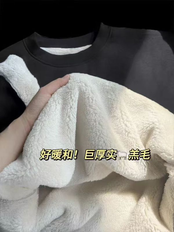 2025新款圆领卫衣女春秋内搭纯色基础款大码宽松长袖无帽上衣打底|undefined