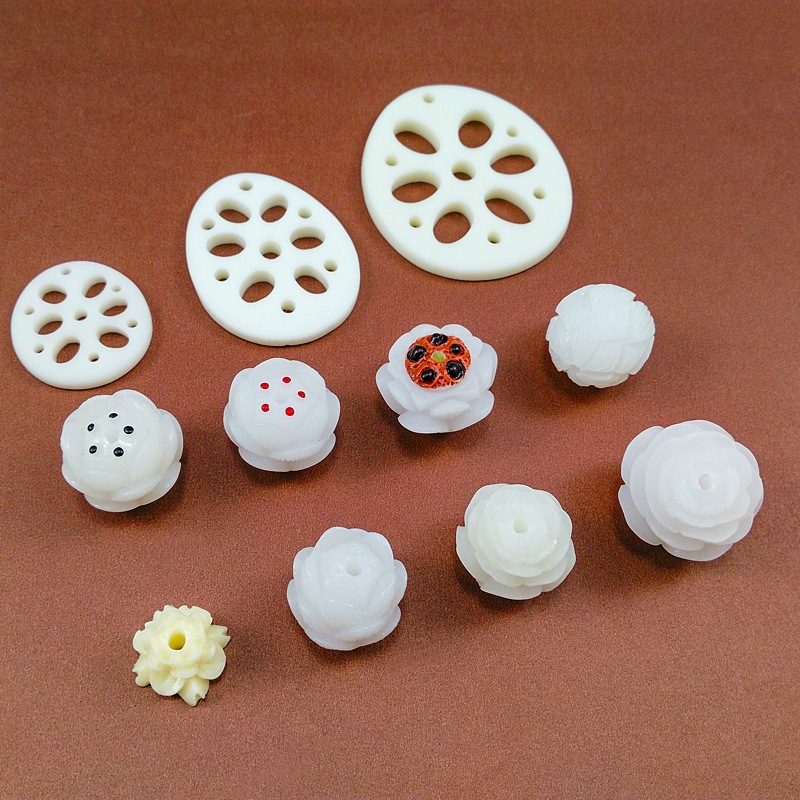 手链diy散珠diy饰品配件汽车挂坠车挂藕片仿白玉菩提新新年装饰品
