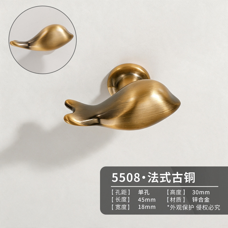 Мебельная ручка Eagle Shield 5508 античная медь рыба
