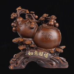 中式葫蘆福祿擺件木家居客廳酒櫃玄關裝飾工藝品公司店鋪開業禮物