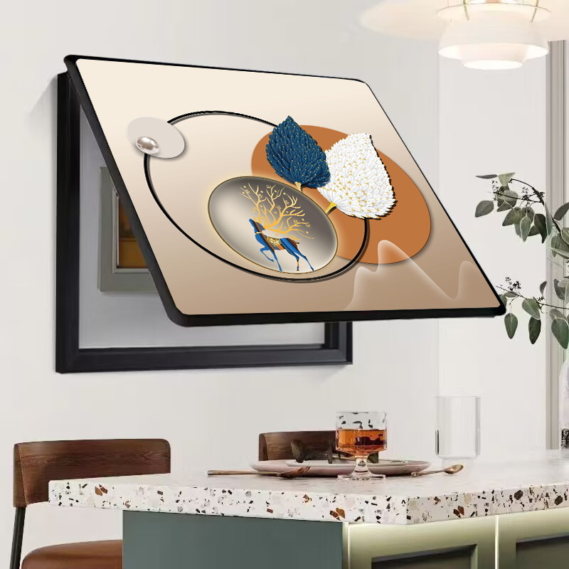 Caja de medidor, pintura decorativa, oclusión, caja de interruptor sin agujeros, caja de distribución, sala de estar, comedor, pintura de porcelana de cristal, simplicidad moderna, lujo ligero