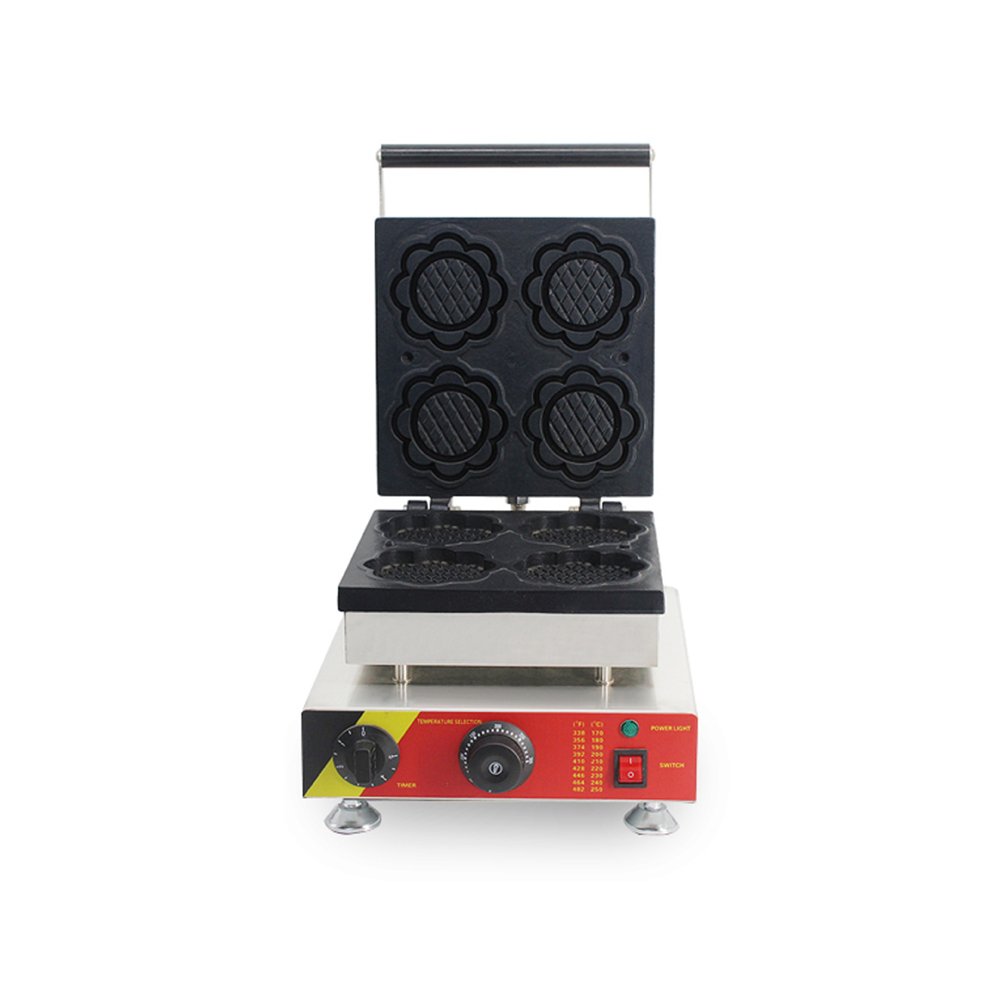 商用葵花华夫炉 葵花型松饼设备 新款四片葵花形香浓牛奶华夫饼机