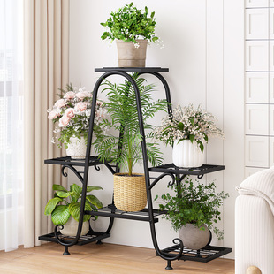 Flower Shelf Living Room Floor-standing Balcony Storage Rack Outdoor Fleshy Iron Flower Pot Bracket Shelf Extend Rack