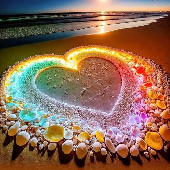 Pintura de diamantes de playa 5D de amor pintura de diamantes redonda pintura de decoración de la sala de estar DIY pintura de diamantes colorida paisaje pegatinas de diamantes