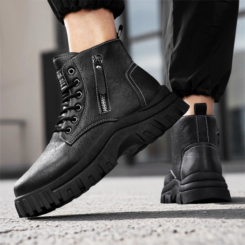 Botas Martin para hombre invierno 2025 nuevo tipo de zapatos de cuero de mano de