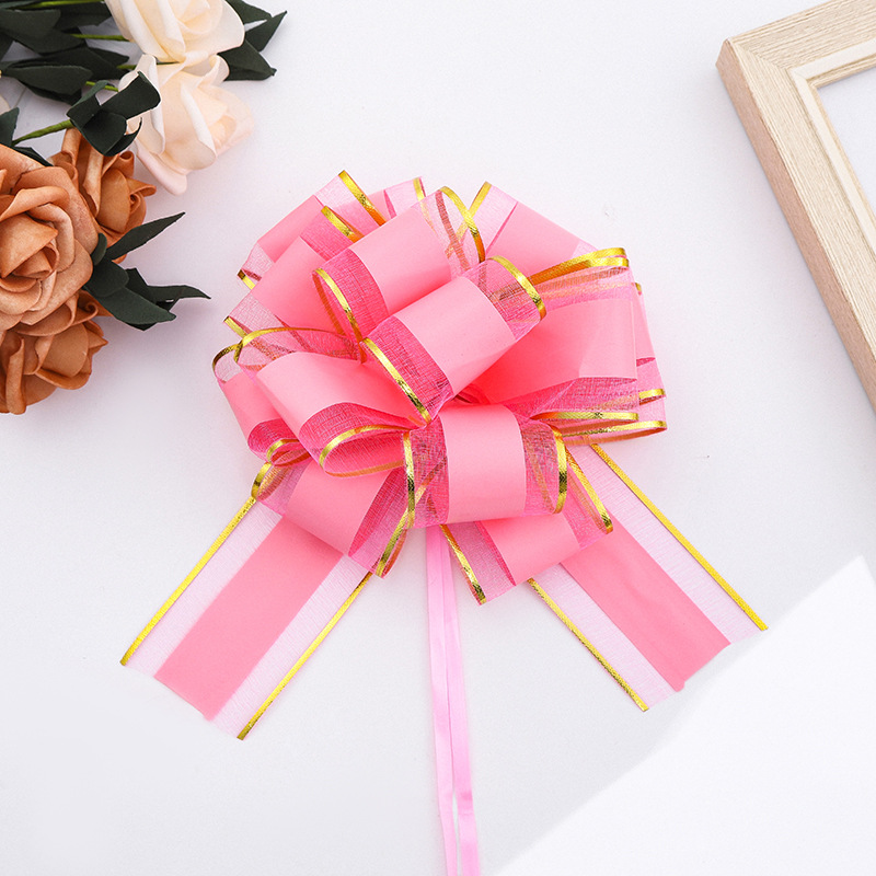 Transfronterizo 50 hilo de nieve grande tinta borde dorado esférico mano tire flor boda puerta decoración Navidad regalo embalaje bola de la flor