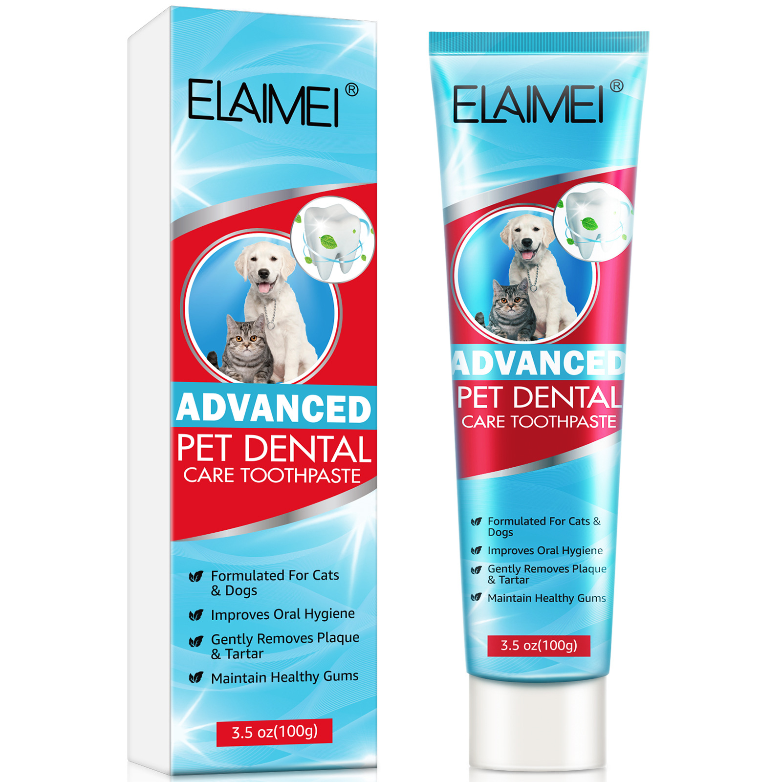 ELAIMEI Pet Mint Toothpaste Pet Supplies Dog Toothpaste Oral Care Toothpaste Cats and Dogs 100g