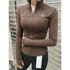 alo light  yoga加绒立领运动外套女显瘦百搭健身服弹力紧身长袖