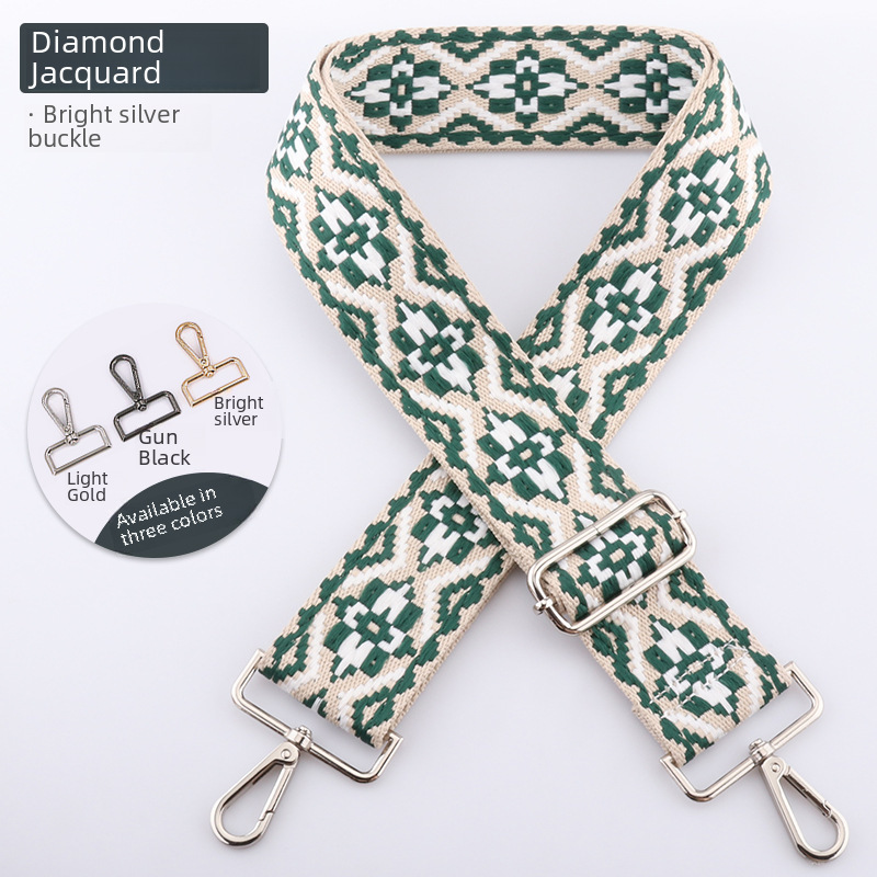 New Diamond Jacquard Bag Shoulder Strap Free Shipping Crossbody Adjustable Shoulder Strap Cross-Border 5cm Wide Shoulder Strap Bag Strap
