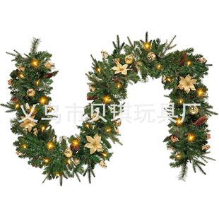 New Cross-Border Christmas Rattan 2.7m Pe&Pvc Encrypted Decorative Pendant with Lights, Christmas Decoration Pendant