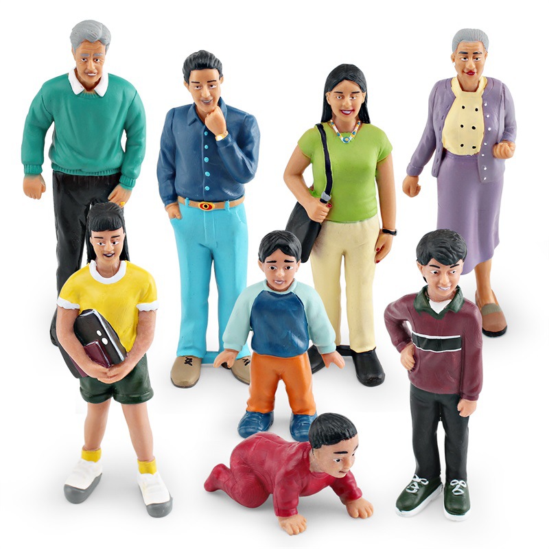 Amazon simulación nativo americano familia figura Modelo Mamá y Papá abuelo y abuela muñeca decoración juguete