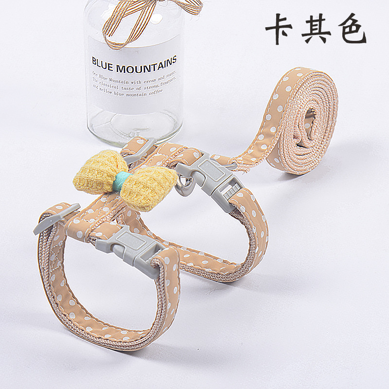 Cuerda de tracción para gatos para evitar que se libere, lazo de lunares de verano, correa para el pecho en forma de trabajo para gatos, correa para caminar para gatos