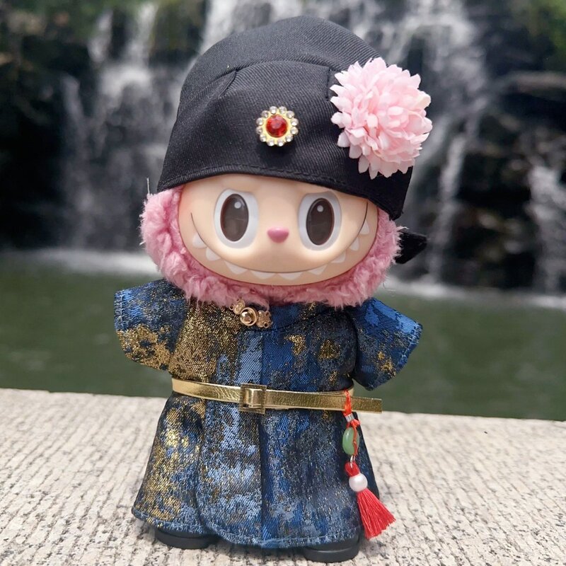 17cm Traditional Tang-Style Clothing with Floral and Bird Designs, New Super Cute Ethnic Style Chinese Official Clothing, Cloth Doll Clothes for First, Second, and Third Generation Dolls