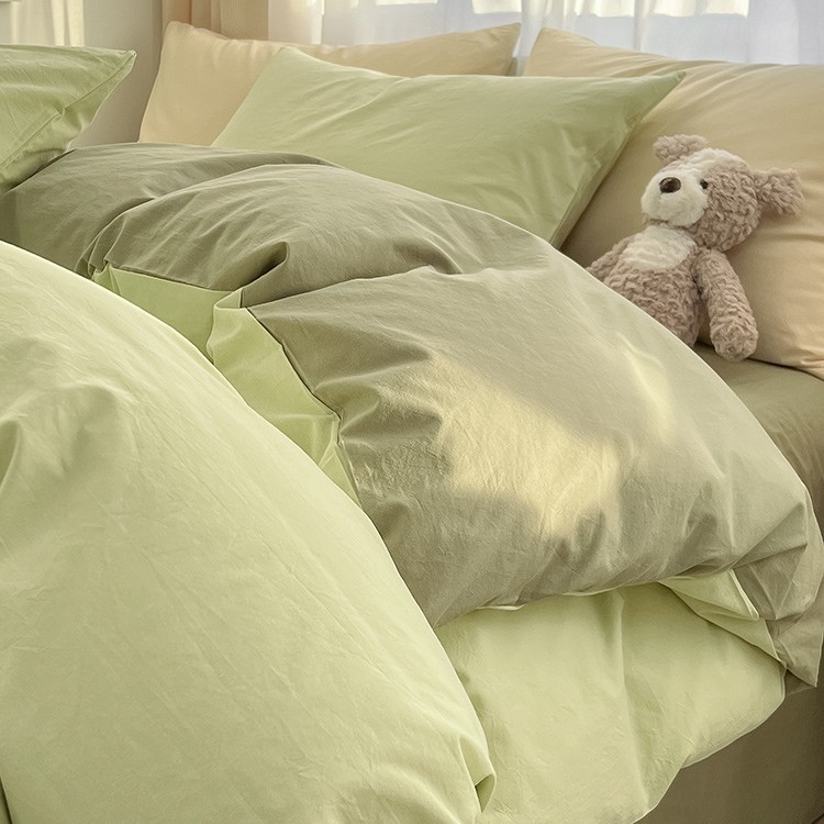 ins algodón puro cuatro piezas simple bordado sábanas de algodón cubierta de colcha de tres piezas para una sola persona 2025 nueva ropa de cama