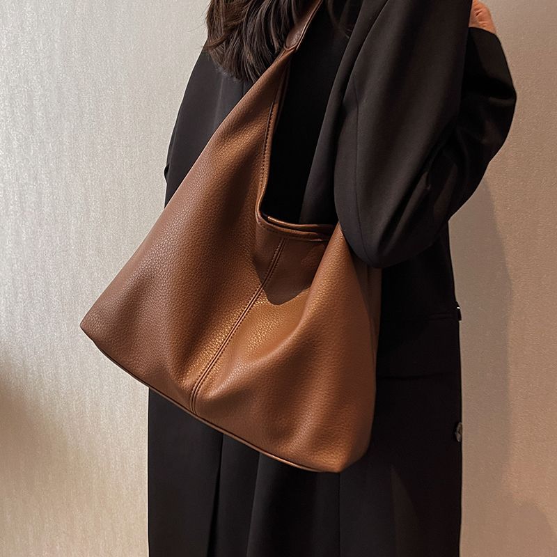 Borsa a spalla vintage donna in pelle grande borsa secchiello work_voghion.com