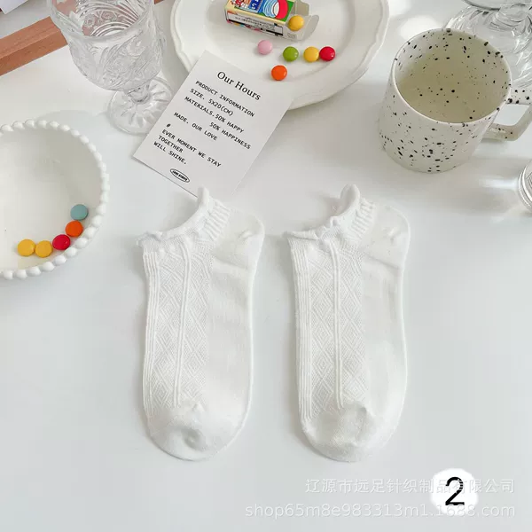 Dark floral white socks【2】