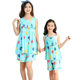 Summer New Children's Clothing Girls Students Cotton Silk Nightdress Parent-child Home Clothes Two-piece Princess Pajamas Sleeveless Set