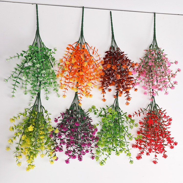 7-Branch Eucalyptus Tea Flower Plastic Flower Rose Artificial Flower Bouquet Home Decoration Factory Wholesale Artificial Flower Bouquet 7-Branch Eucalyptus Tea Flower Plastic Flower Rose Artificial Flower Bouquet Home Decoration Factory Wholesale Artificial Flower Bouquet