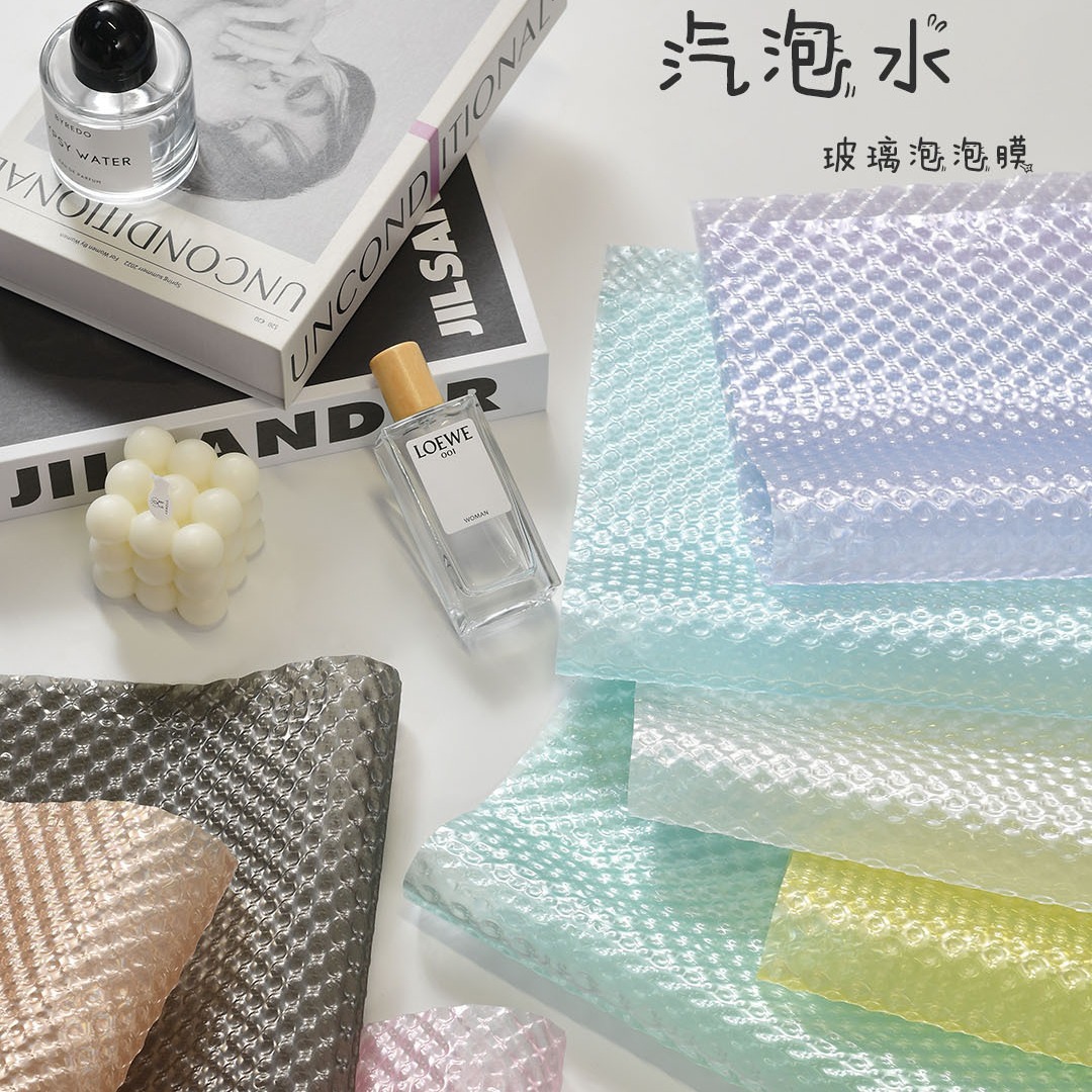 Papel de burbujas de agua impermeable embalaje en relieve ramo de flores de alta calidad 12 filamentos burbujas de papel de vidrio floral