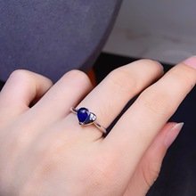 ��Ȼ�{��ʯ��ָ�ɫ���������Ǿ�ƷS925�y�����Ƕ��ʯ�ߴ�