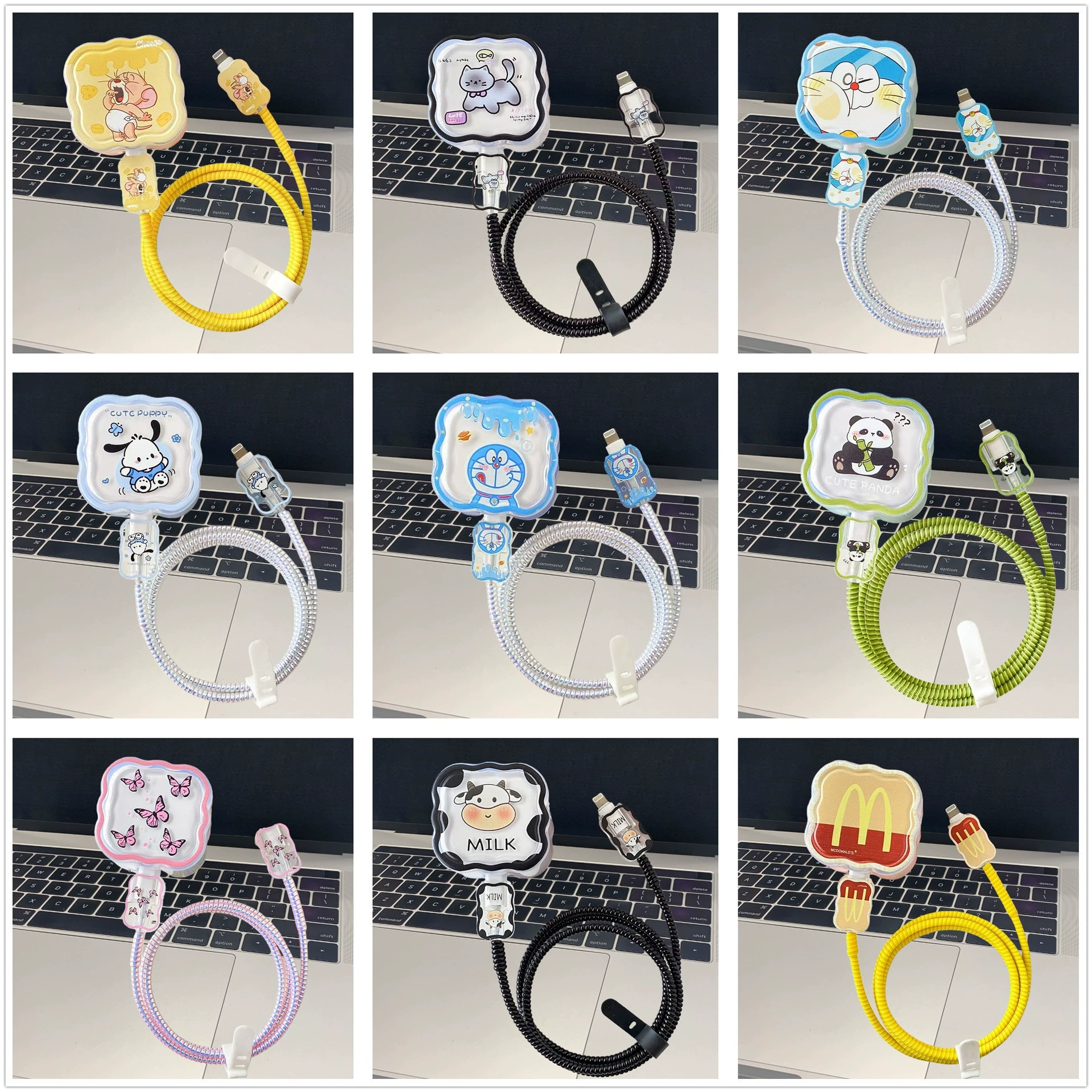 Мультяшная милая английская зарядная головка защитная крышка подходит для Apple 20w зарядное устройство защитная крышка от сломанной волны