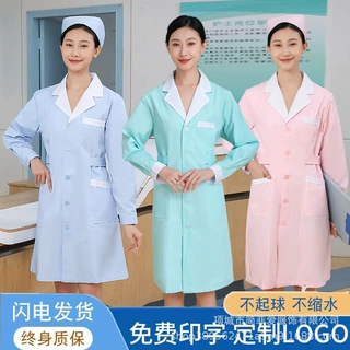 医院护士服长袖夏季短袖工作服圣雪兰美容院药店白大褂护士工作服