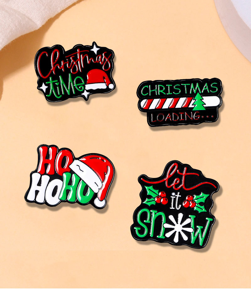 7g Weight Christmas Cute Christmas Hat Letter Alloy Party Festival Party Accessories