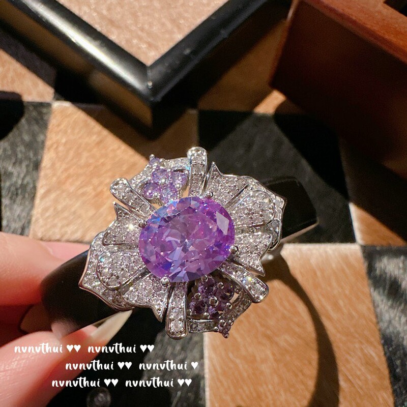 Uruguay Amethyst Iris Gem Bracelet Antique Sense Plated 18K Gold Rose Zircon Pu Leather Bracelet Uruguay Amethyst Iris Gem Bracelet Antique Sense Plated 18K Gold Rose Zircon Pu Leather Bracelet