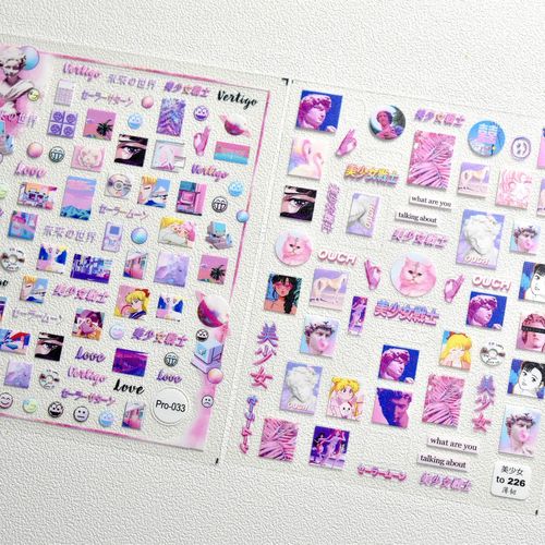 tomoni Thin Tough 226 Adhesive Manicure Stickers Japanese Style Stickers 5d Nail Stickers  New Avatar Beautiful Girl