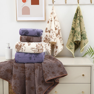 2025 new cross-border face wash towel absorbent soft not easy to lint edging towel bath towel suit