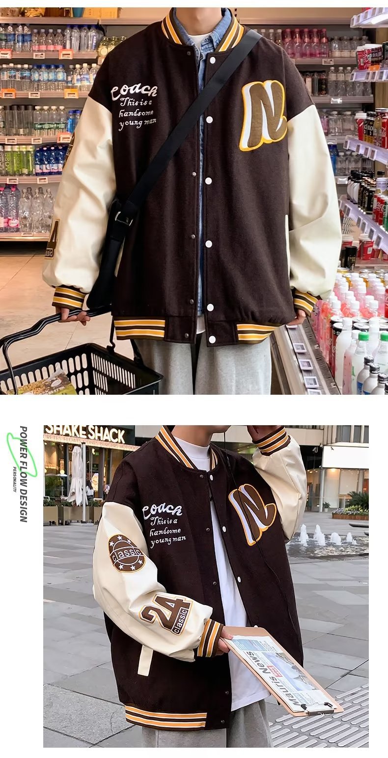 Giacca baseball uomo stile casual per primavera e autunno_voghion.com