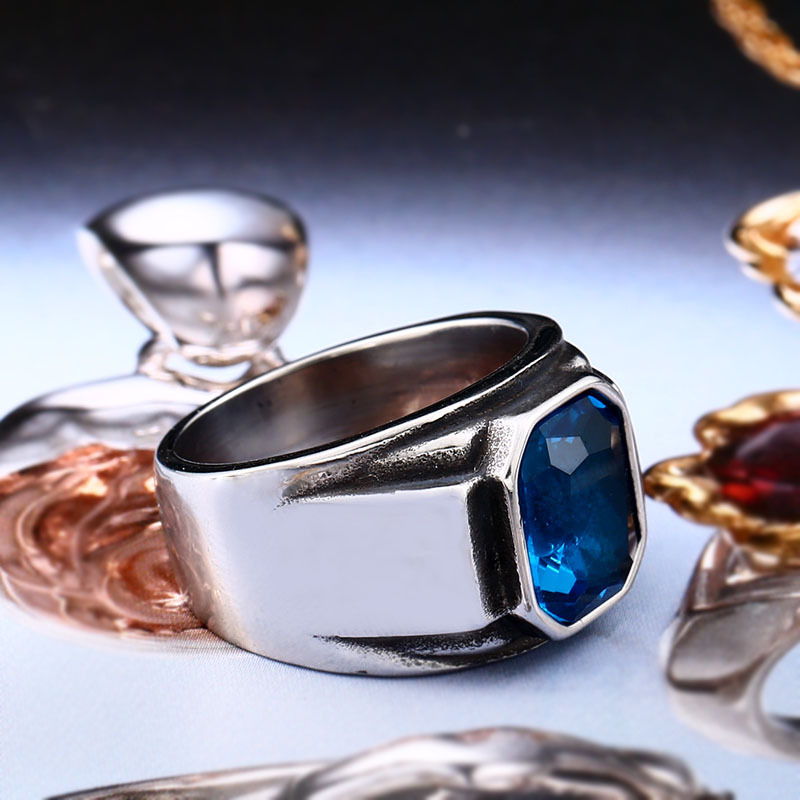 Titanium Steel Material Simple Style Geometric Titanium Steel Plating Men's Rings