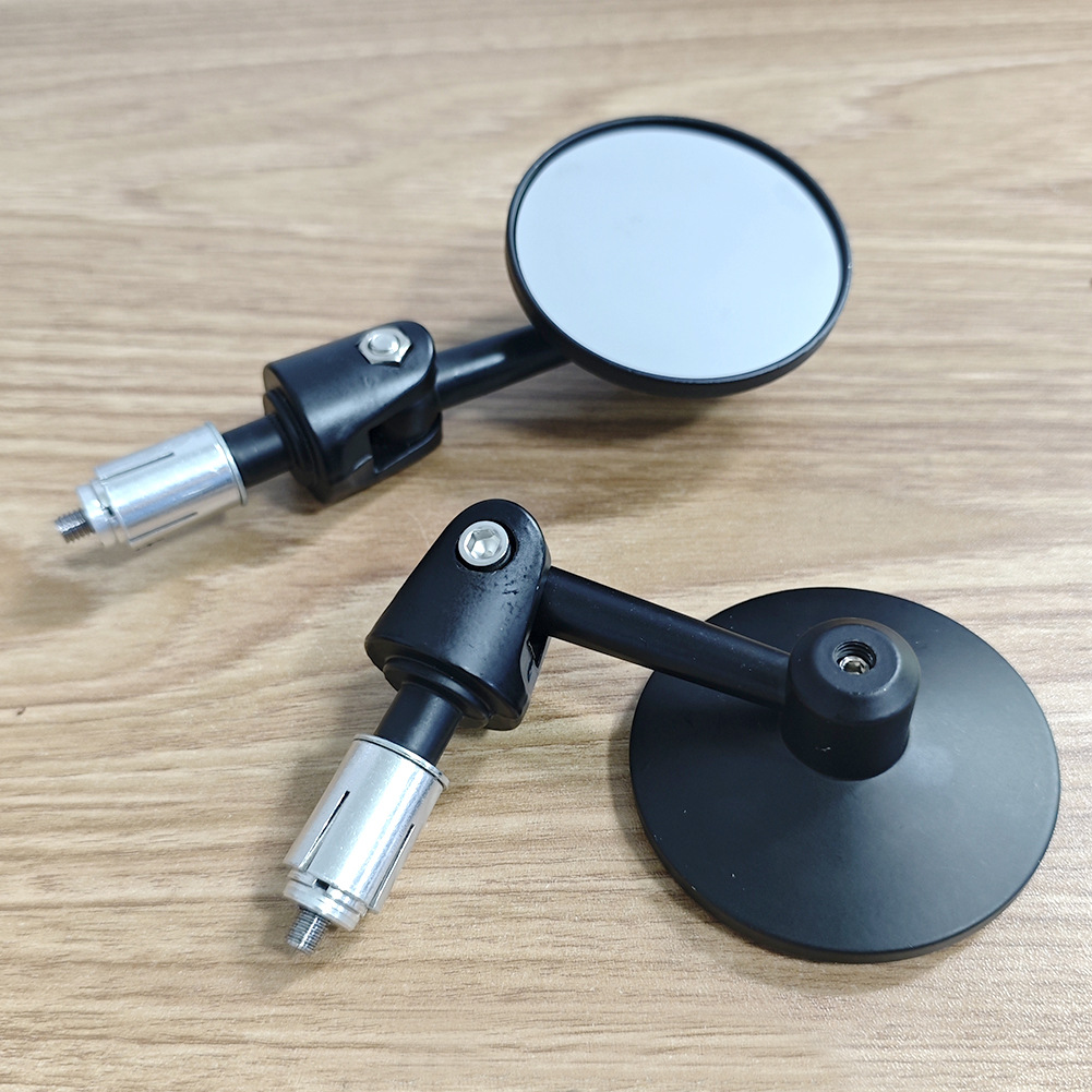 Motorcycle Retro Modified Round Aluminum Alloy Handlebar Mirror Rearview Mirror Handlebar Modified Reflective Folding Mirror