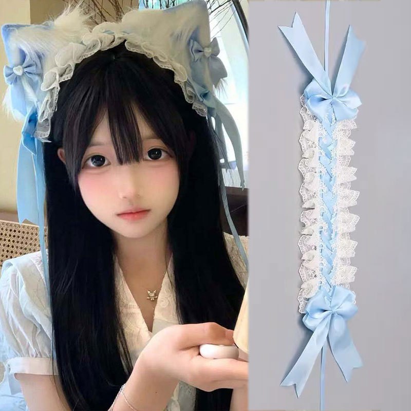 ダークゴシックスタイルレースリボンヘッドバンド女性ロリータハイエンド翼頭飾り天使のヘアアクセサリー|undefined