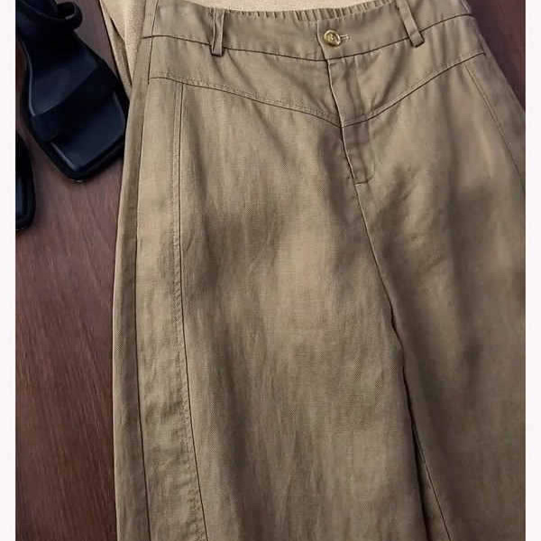 Japanese-Style High-Waisted Versatile Wide-Leg Pants for Women, Summer Thin Casual Loose Comfortable Straight-Leg Commuter Style