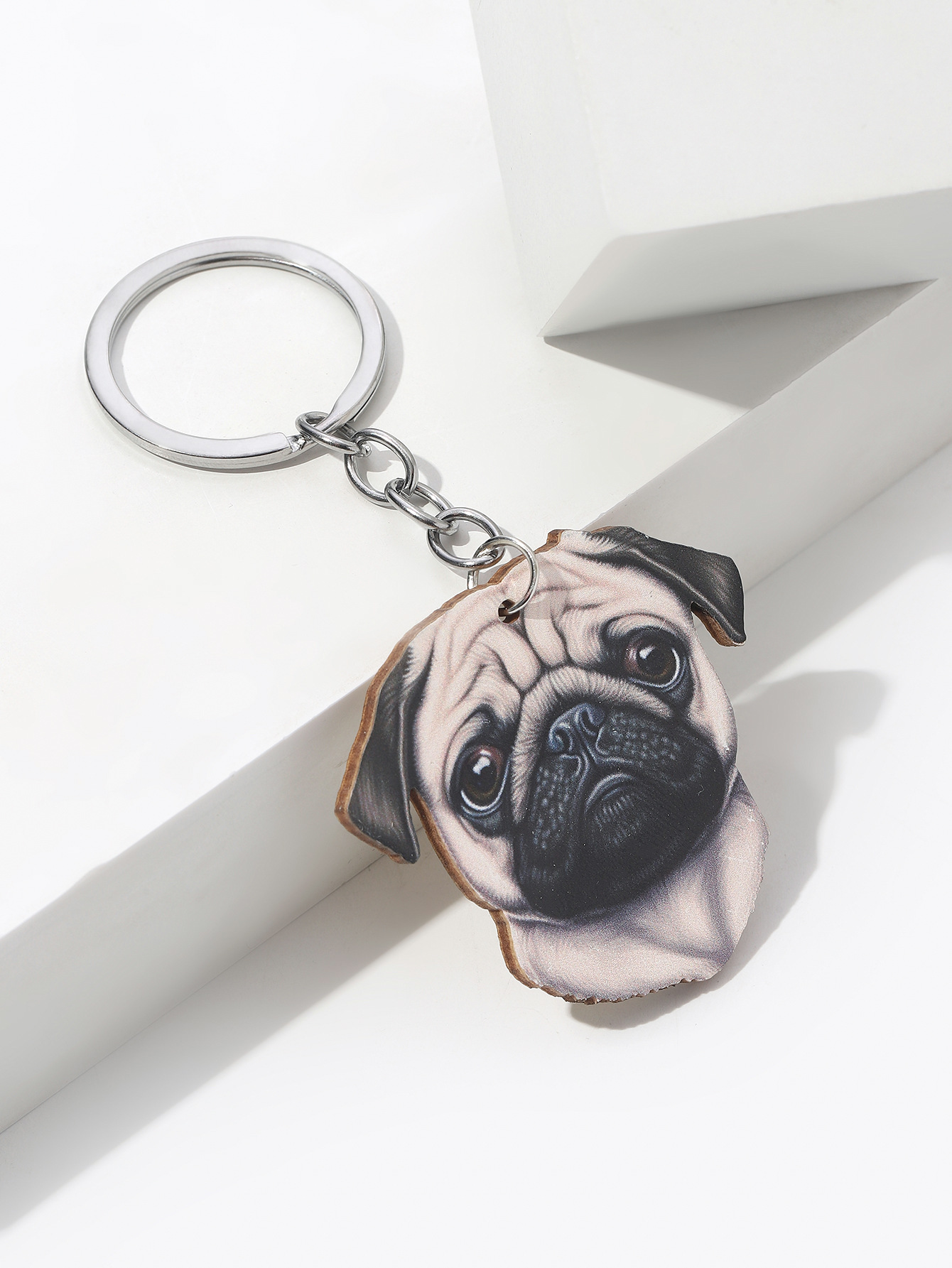 9g Weight Keychain Classification Daily Occasion Wood Material Dog Pattern Unisex Gender Cute Style Cute Dog Wood Unisex Keychain 12