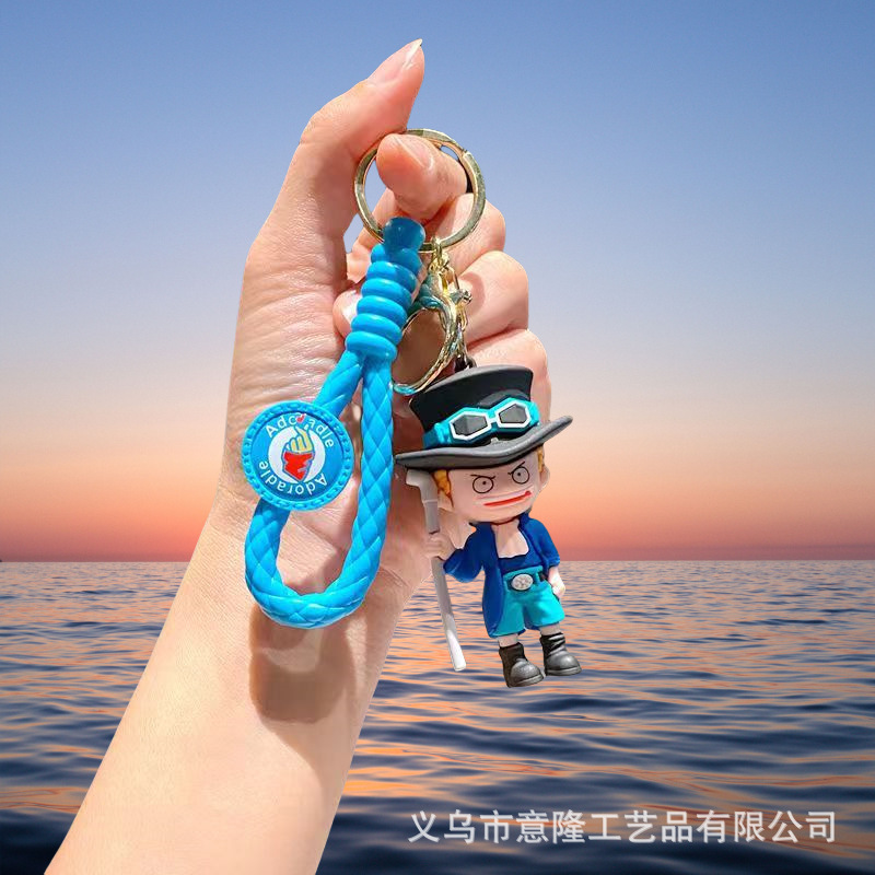 新アニメーション漫画ワンピース立体レザーロープシリーズキーホルダーペンダント PVC ソフト接着剤カーバッグペンダント|undefined