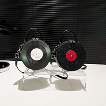 个性创意小包包复古唱片光盘手提单肩包搞怪洋气斜挎包通勤女包