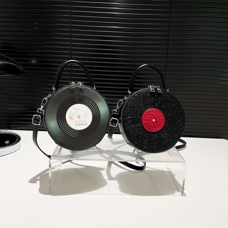 个性创意小包包复古唱片光盘手提单肩包搞怪洋气斜挎包通勤女包