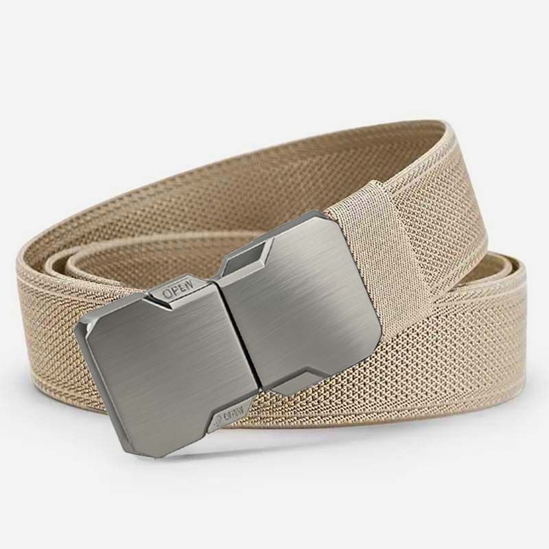 Cross-border Men's Nylon Canvas Tactical Belt with Elastic Webbing and Buckle for Outdoor Training and Casual Wear