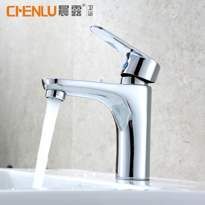 Cross-Border Morning Dew Faucet Brass Household Hot and Cold Single-Hole Washbasin Faucet Bathroom Washbasin Faucet