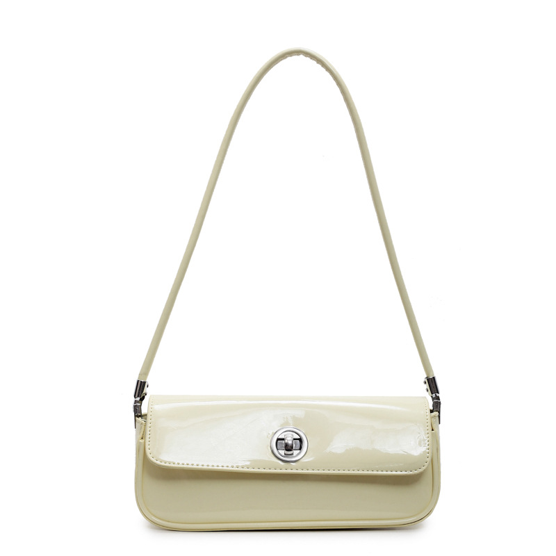 Bolso de axila de textura de alta calidad 2025 primavera nuevo bolso femenino charol brillante bolso de hombro fresco simple