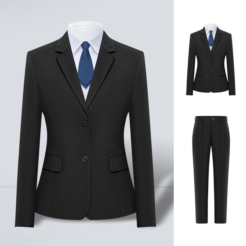 New Business Wear Women's Suit suit Black Double Button Dress Suit Work Clothes Temperament Work Clothes Interview Women