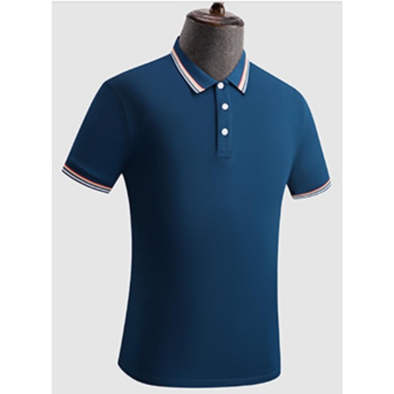 200 g de algodón fino color contraste con la solapa en vivo explosión pesada de verano frío transpirable polo camiseta de manga corta