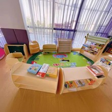 幼儿园托育中心玩具早教教室布置区角柜蒙氏教具柜置物架实木桌椅