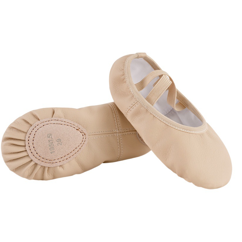 Zapatos de baile de las mujeres de cuero de la PU de fondo suave niños adultos color carne chica Ballet hombres zapatos de práctica de baile profesional