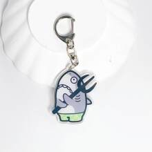 搞怪鲨雕挂件可爱鲨鱼创意恶趣味搞卡通亚克力钥匙扣背包装饰挂件
