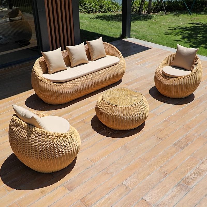 Muebles al aire libre sofá de caña sofá de caña balcón sofá de caña sofá patio mesas sillas de caña muebles de caña