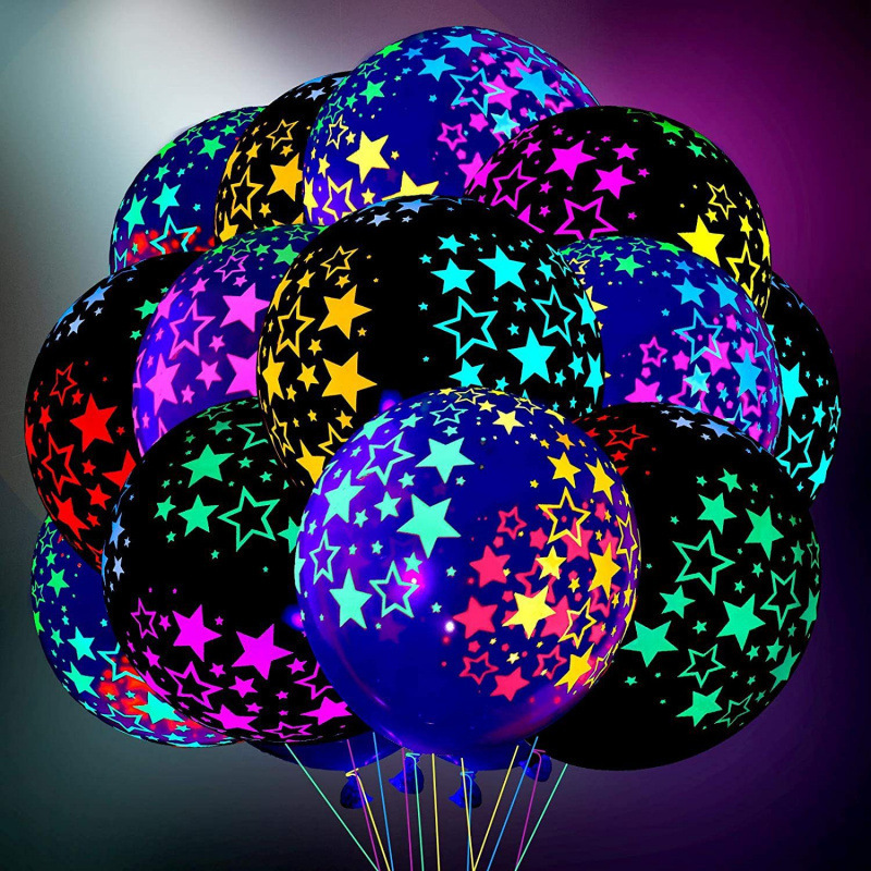 Feliz cumpleaños Neon Glow Balloons Glow in Blacklight Fluores